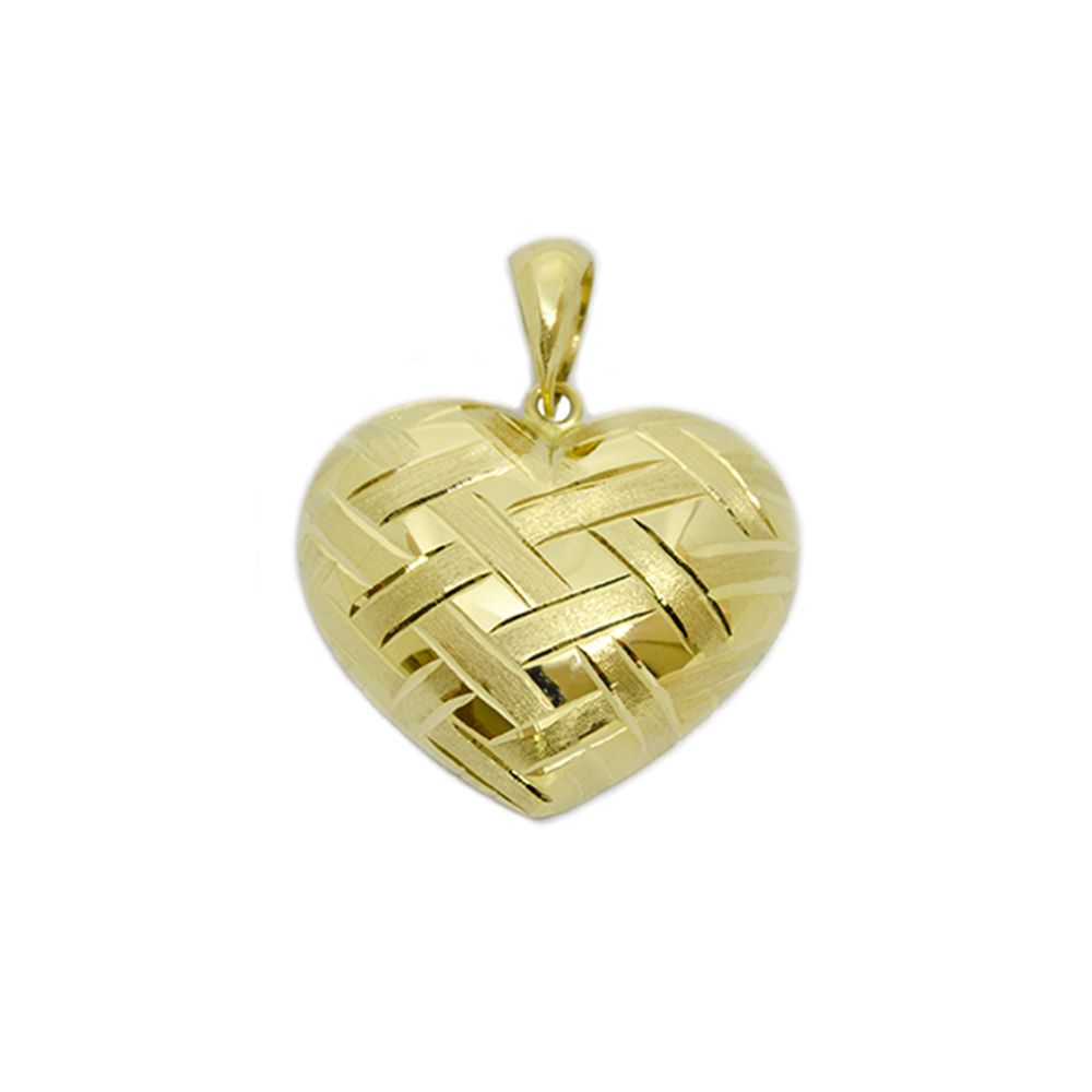 Pingente Cora��o Treli�a em Ouro 18 Kilates � 25229